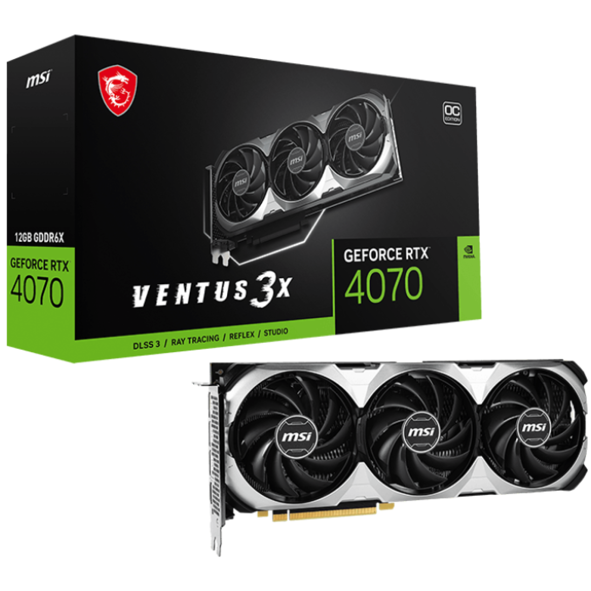 MSI GeForce RTX 4070 VENTUS 3X OC 12GB GDDR6X - Graphics Card