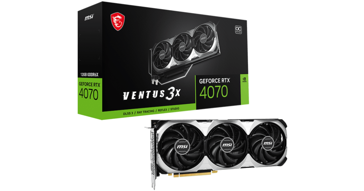 MSI GeForce RTX 4070 VENTUS 3X OC 12GB GDDR6X - Graphics Card | MSI ...