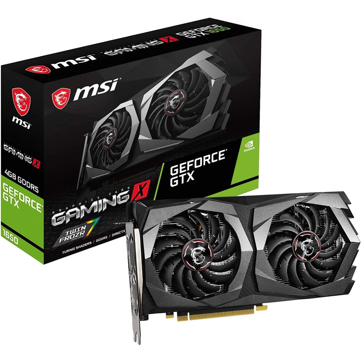 MSI GeForce GTX 1650 GAMING X PLUS 128-Bit HDMI/DP 4GB GDRR6 HDCP Support DirectX 12 Dual Fan OC Graphics Card (On Custom Build Only)