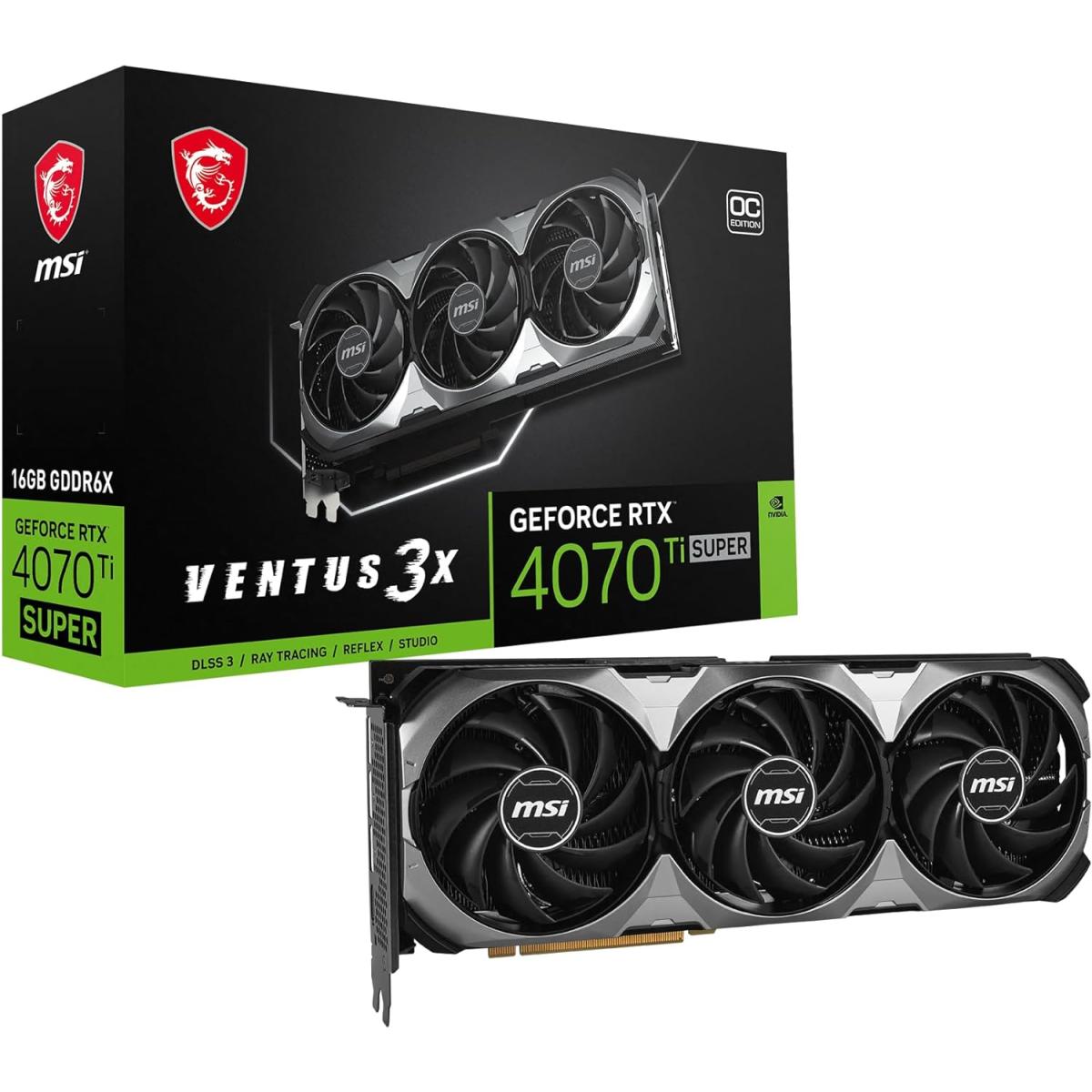 MSI GeForce RTX 4070 Ti SUPER VENTUS 3X OC 16GB GDDR6X - Graphics Card