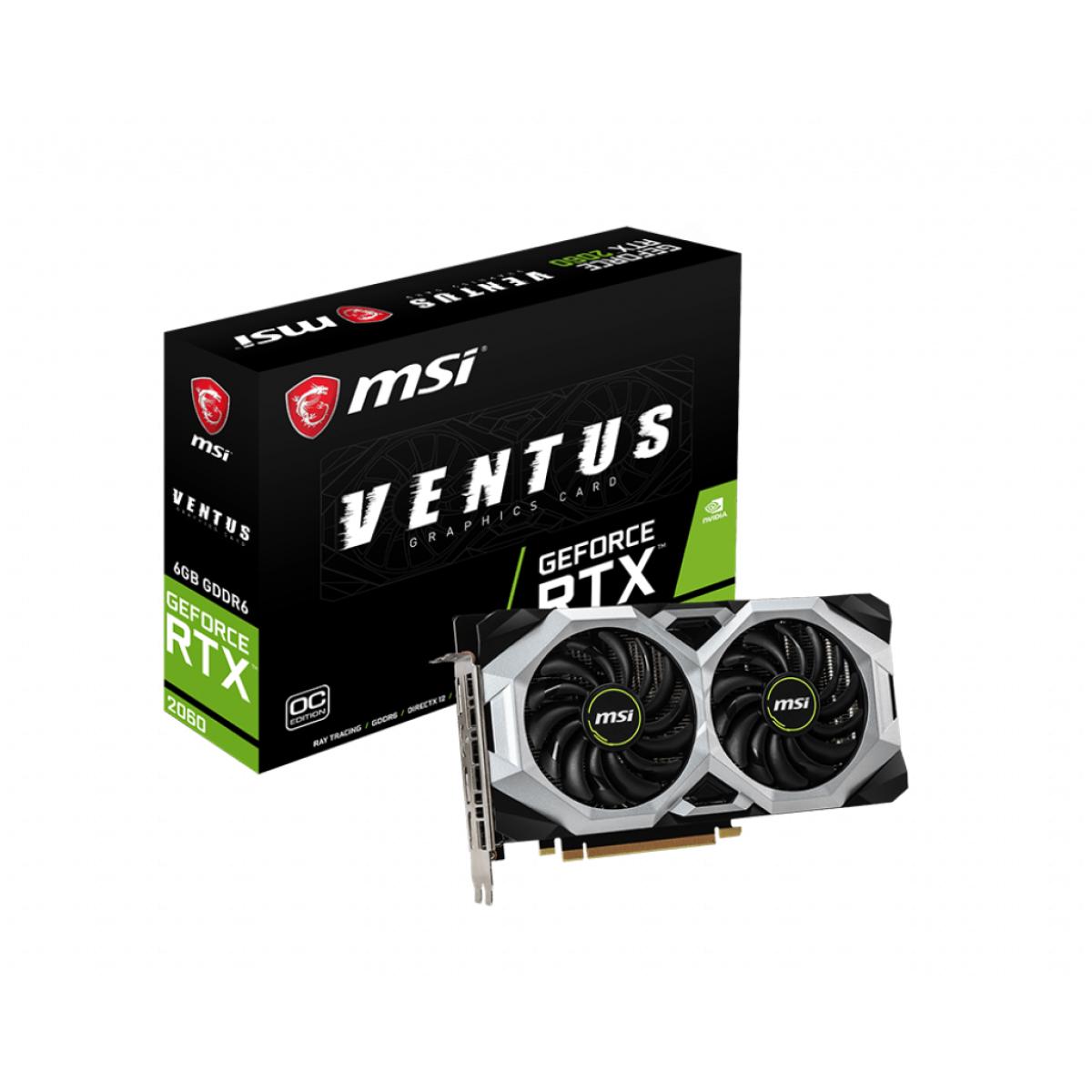 MSI GeForce RTX 2060 VENTUS 6G OC 6GB GDDR6 - Graphics Card