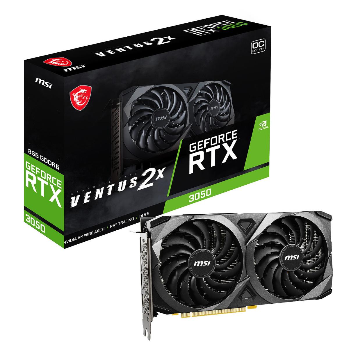 MSI GeForce RTX 3050 VENTUS 2X 8GB OC GDDR6 - Graphics Card