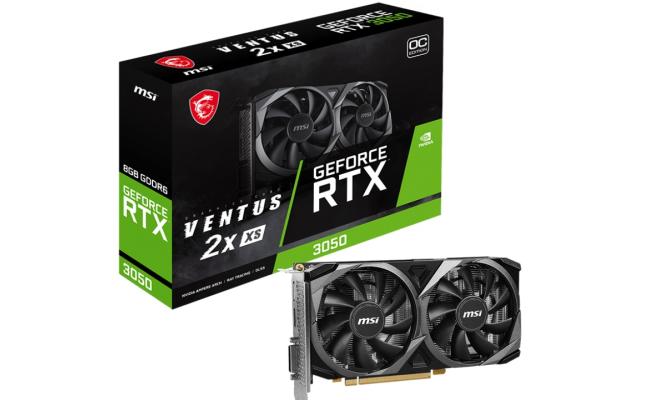 MSI GeForce RTX 3050 VENTUS 2X XS 8GB OC GDDR6 - Graphics Card