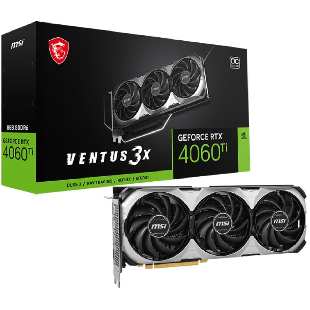 MSI GeForce RTX 4060 Ti VENTUS 3X 8GB OC GDDR6 - Graphics Card