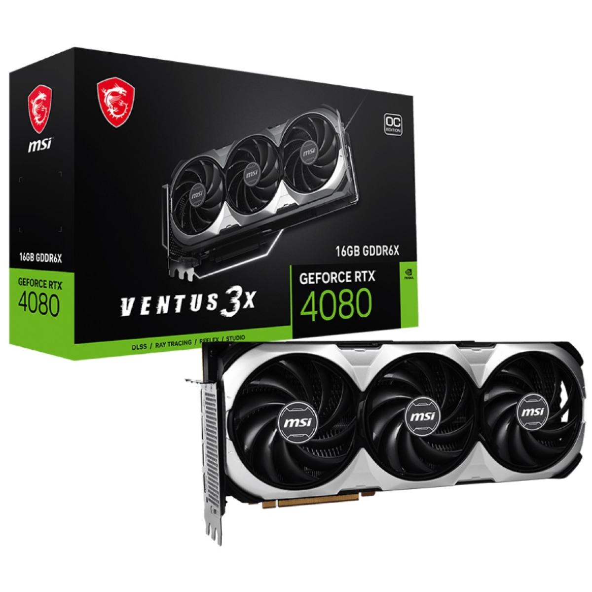 MSI GeForce RTX 4080 VENTUS 3X OC 16GB GDDR6X - Graphics Card