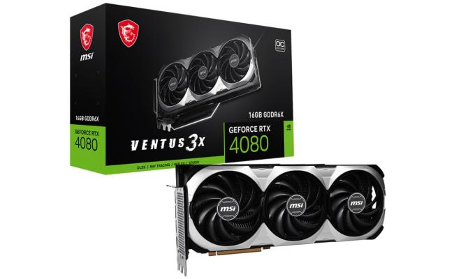 MSI GeForce RTX 4080 VENTUS 3X OC 16GB GDDR6X - Graphics Card