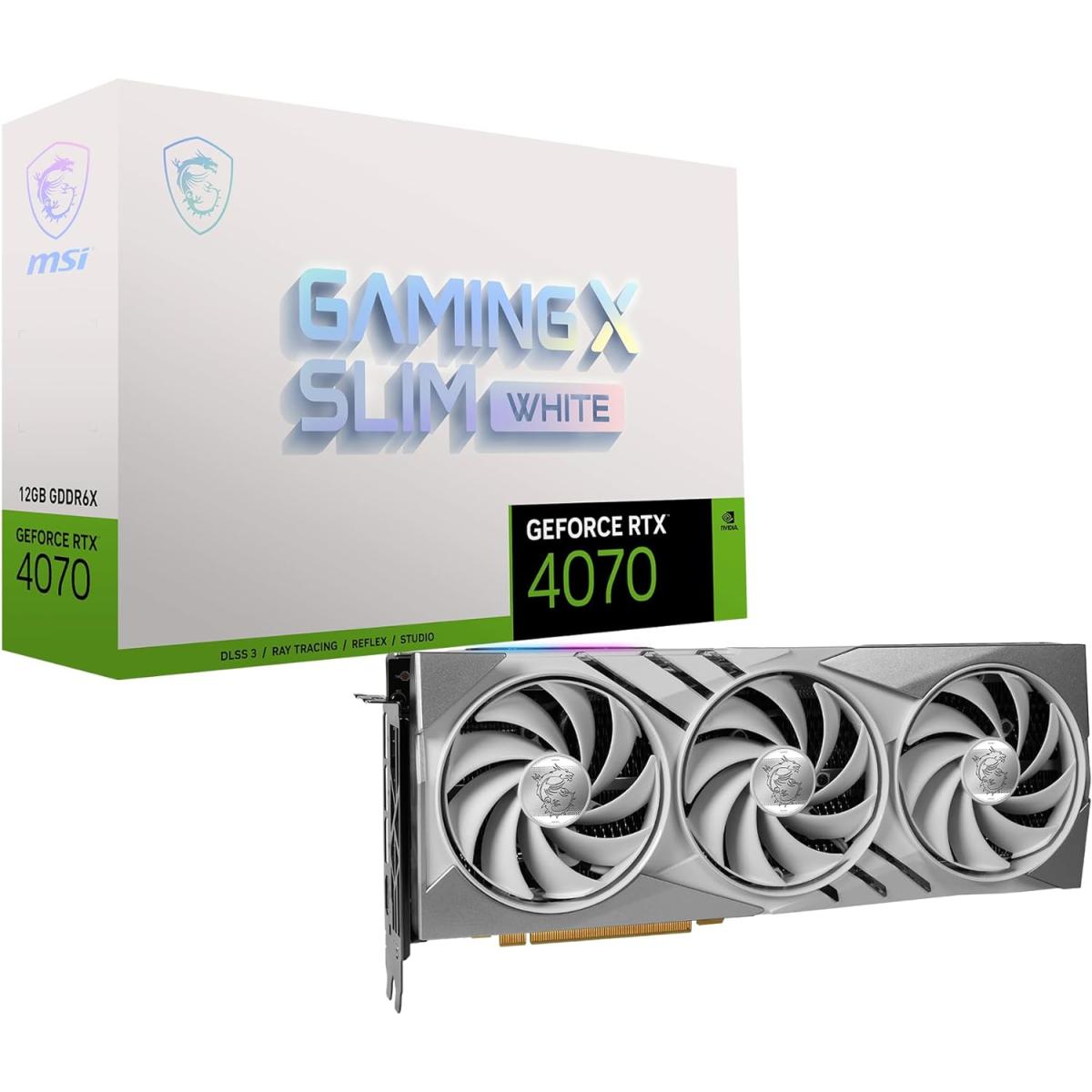 MSI GeForce RTX 4070 GAMING X SLIM WHITE 12GB GDDR6X - Graphics Card