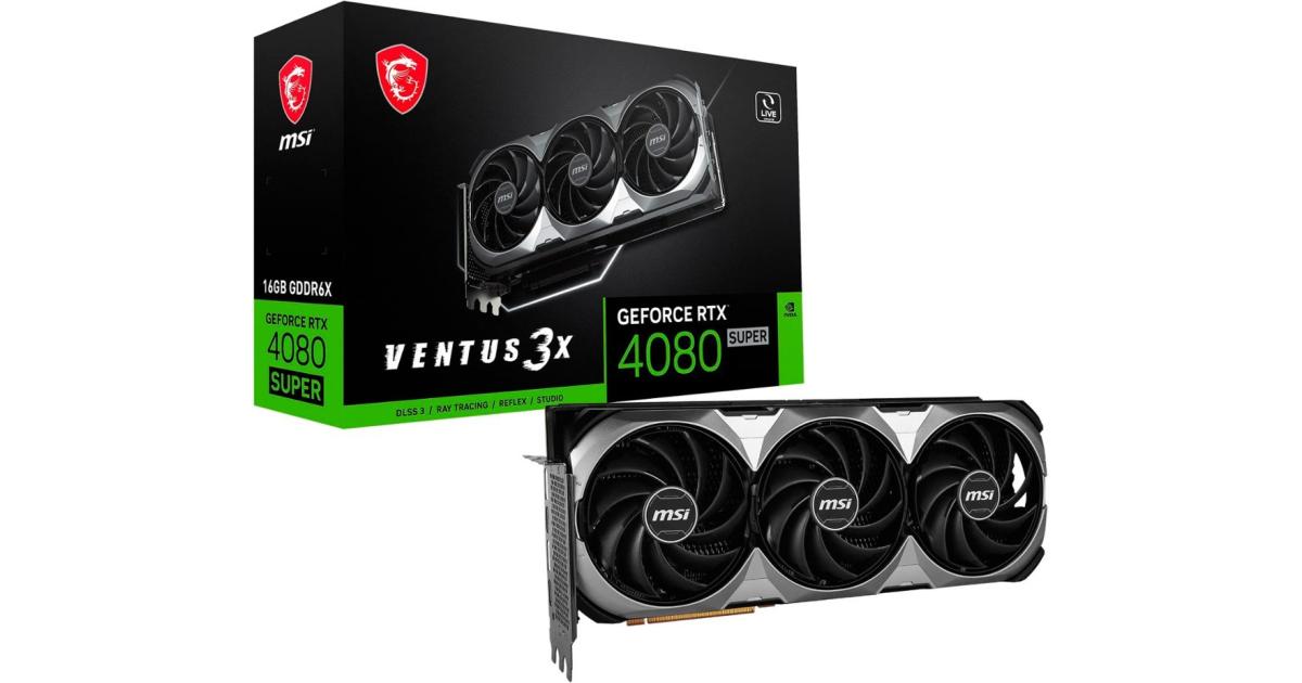 MSI GeForce RTX 4080 SUPER VENTUS 3X OC 16GB GDDR6X - Graphics Card ...