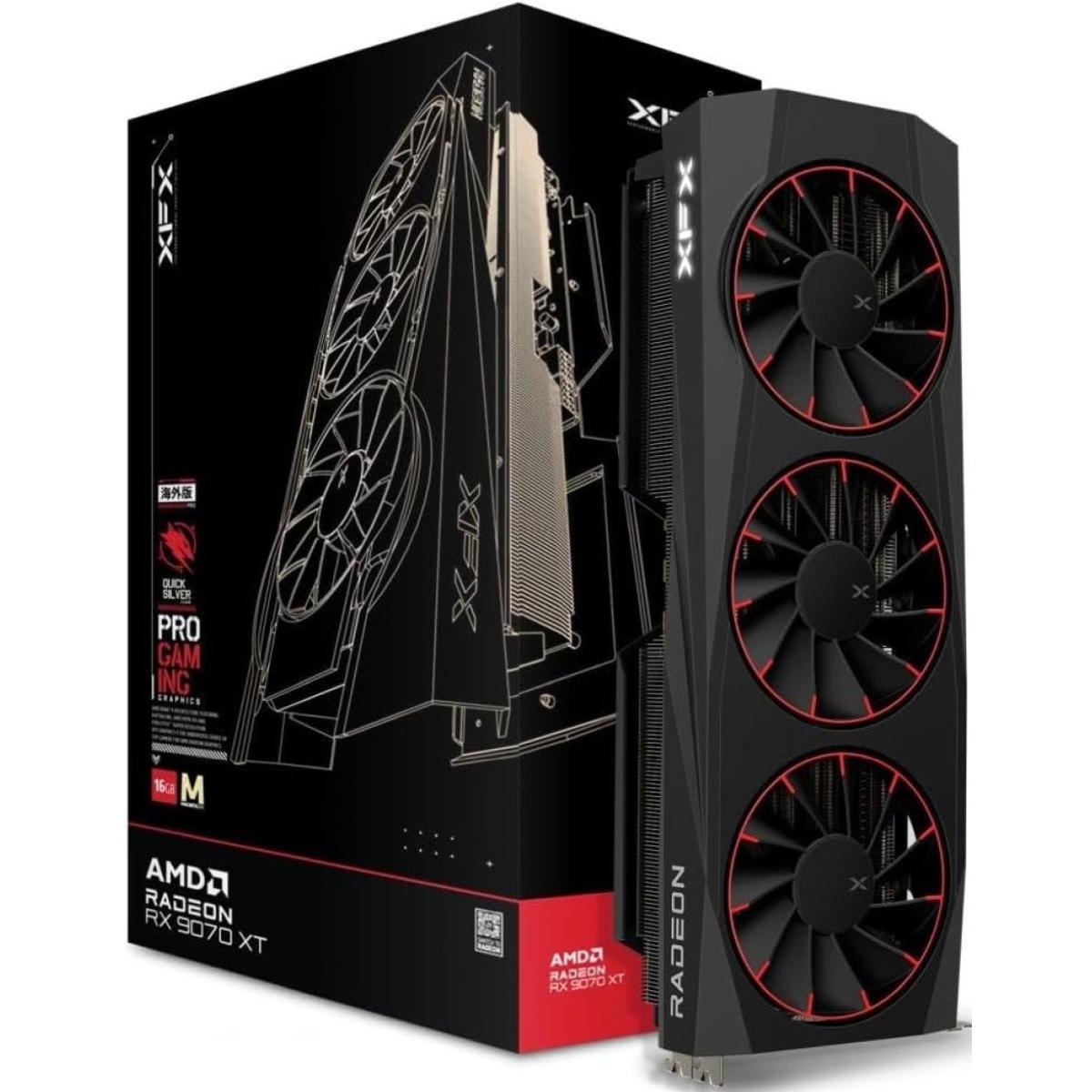 XFX Quicksilver Class AMD RADEON RX 9070 XT 16G GDDR6 Magnetic Air Edition - Graphics Card