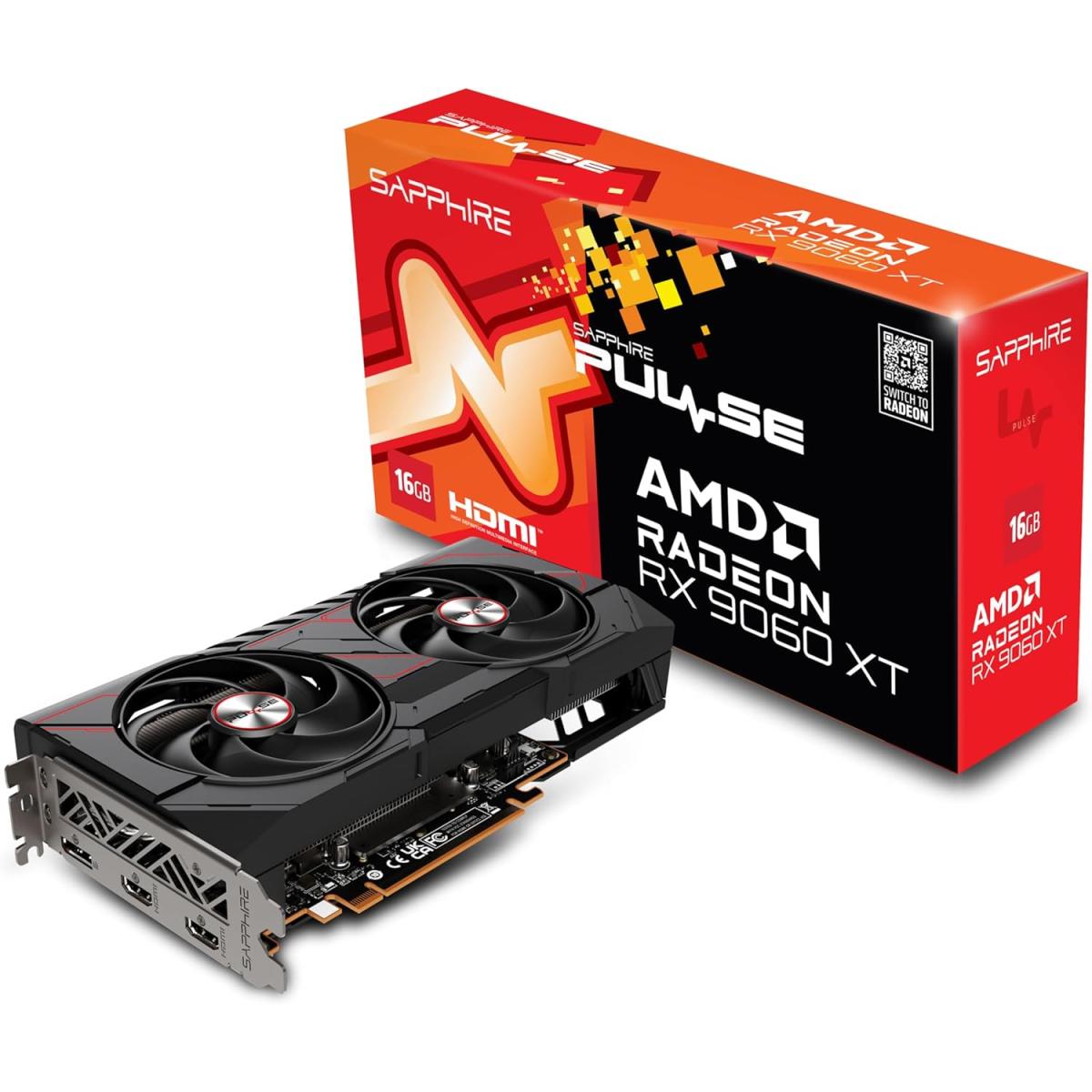 SAPPHIRE PULSE AMD RADEON RX 9060 XT 16GB GDDR6 - Graphics Card