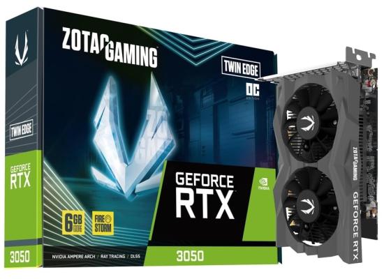 ZOTAC GAMING GeForce RTX 3050 Twin Edge OC 6GB GDDR6 - Graphics Card (No Power Connectors)