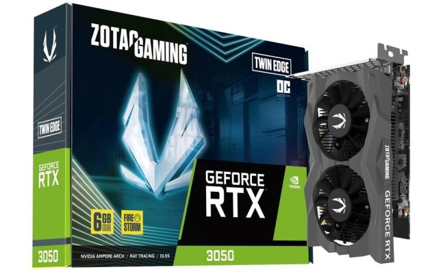 ZOTAC GAMING GeForce RTX 3050 Twin Edge OC 6GB GDDR6 - Graphics Card (No Power Connectors)