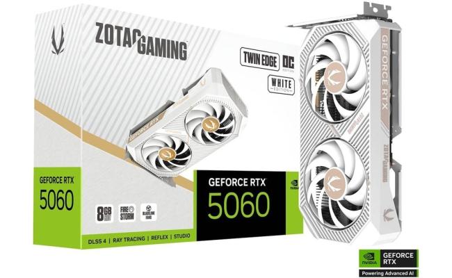 ZOTAC GAMING GeForce RTX 5060 Twin Edge OC White Edition 8GB GDDR7 - Graphics Card