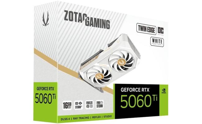 ZOTAC GAMING GeForce RTX 5060 Ti Twin Edge OC 16GB GDDR7 White Edition - Graphics Card