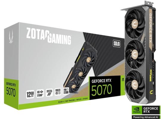 ZOTAC GAMING GeForce RTX 5070 SOLID 12GB GDDR7 - Graphics Card