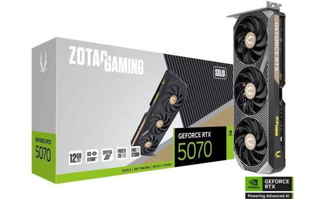 ZOTAC GAMING GeForce RTX 5070 SOLID 12GB GDDR7 - Graphics Card
