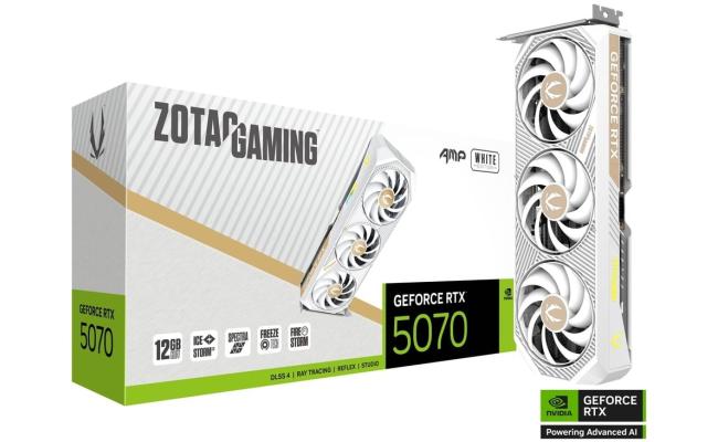 ZOTAC GAMING GeForce RTX 5070 AMP White Edition 12GB GDDR7 - Graphics Card