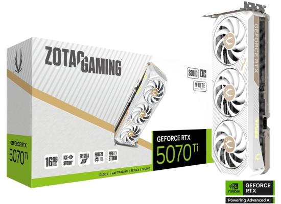 ZOTAC GAMING GeForce RTX 5070 Ti SOLID CORE OC White Edition 16GB GDDR7- Graphics Card