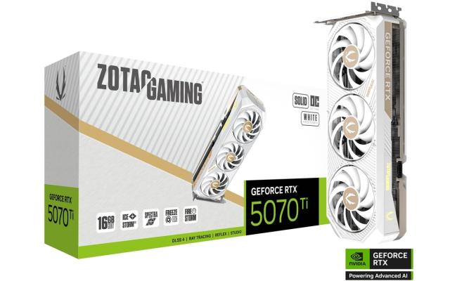 ZOTAC GAMING GeForce RTX 5070 Ti SOLID CORE OC White Edition 16GB GDDR7- Graphics Card
