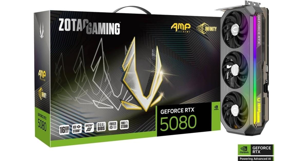 ZOTAC GAMING GeForce RTX 5080 AMP Extreme INFINITY 16GB GDDR7- Graphics ...