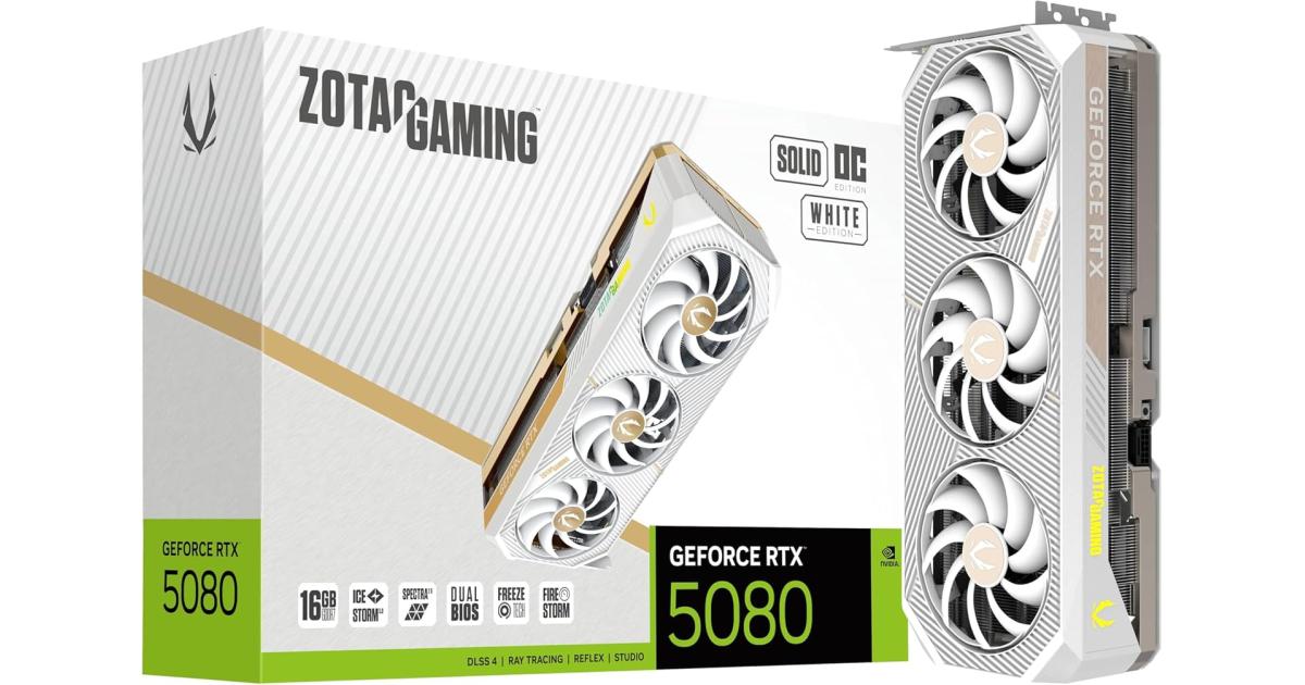 ZOTAC GAMING GeForce RTX 5080 SOLID OC White Edition 16GB