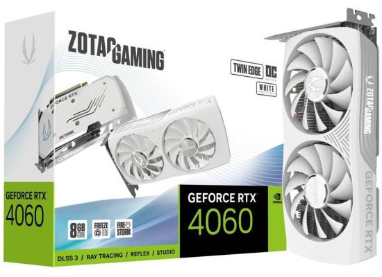 ZOTAC GAMING GeForce RTX 4060 Twin Edge OC White Edition 8GB GDDR6 - Graphics Card