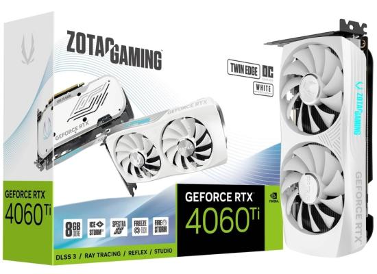 ZOTAC GAMING GeForce RTX 4060 Ti Twin Edge OC White Edition 8GB GDDR6 - Graphics Card