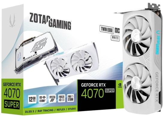 ZOTAC GAMING GeForce RTX 4070 SUPER Twin Edge OC WHITE Edition 12GB GDDR6X - Graphics Card