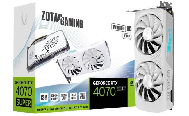 ZOTAC GAMING GeForce RTX 4070 SUPER Twin Edge OC WHITE Edition 12GB GDDR6X - Graphics Card