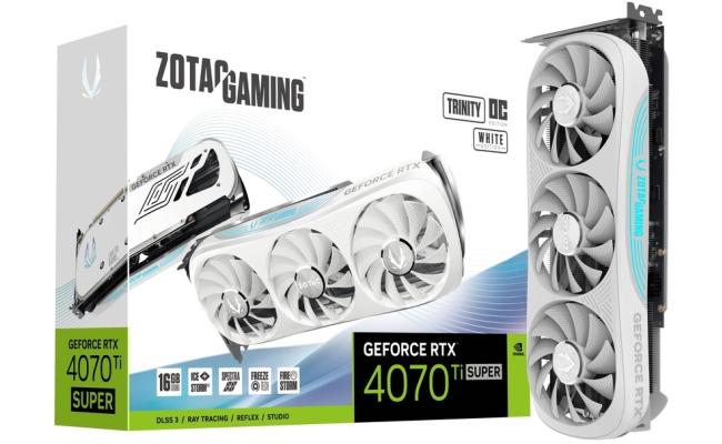 ZOTAC GAMING GeForce RTX 4070 Ti SUPER Trinity OC White Edition 16GB GDDR6X - Graphics Card