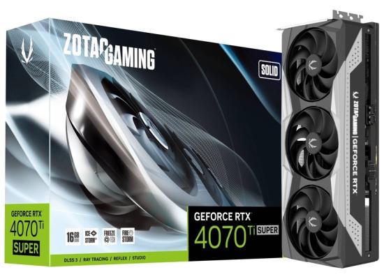 ZOTAC GAMING GeForce RTX 4070 Ti SUPER SOLID 16GB GDDR6X - Graphics Card