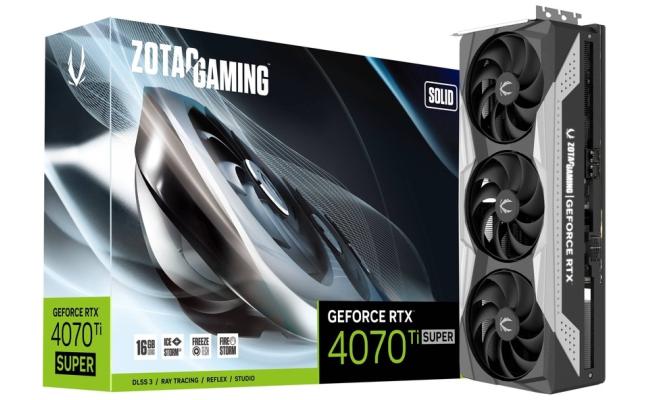 ZOTAC GAMING GeForce RTX 4070 Ti SUPER SOLID 16GB GDDR6X - Graphics Card