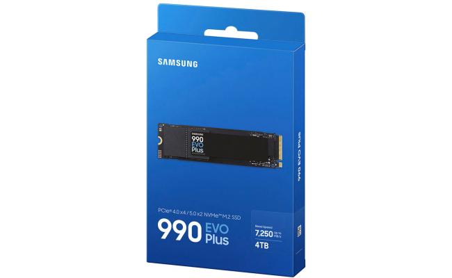 Samsung 990 EVO PLUS 4TB PCIe 4.0 NVMe M.2 SSD w/ Samsung V-NAND TLC Memory -Sequential Read/Write Up (7250/6300 MB/s)