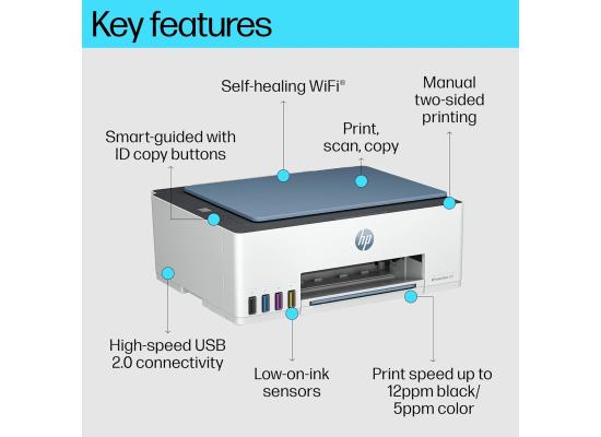HP Smart Tank 585 Printer Wireless, Print, Scan, Copy, All In One Color Printer Up To 6000 Black & Color Pages Wi-Fi,Hi-Speed USB 2.0 and Bluetooth Low Energy