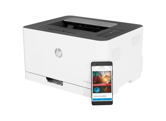 HP Color Laser 150nw Printer, A4 Print & Scan, Easy Mobile Wi-Fi Direct Printing & Scanning With HP Smart App, Hi-Speed USB 2.0, 10/100 Ethernet Network