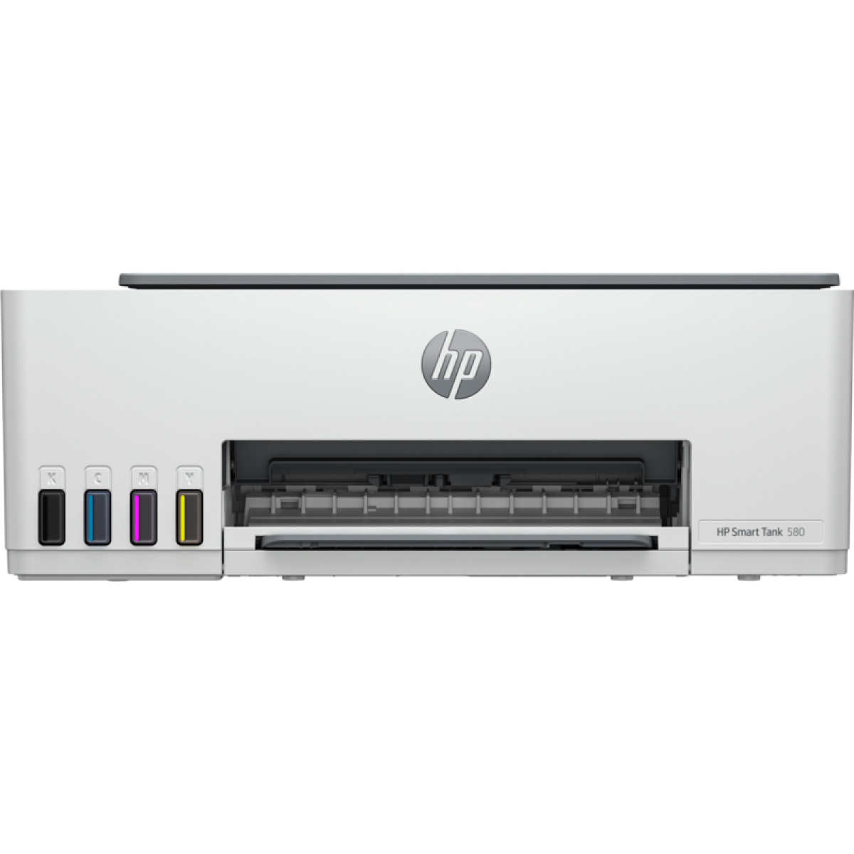 HP Smart Tank 580 All-in-One (Print/Copy/Scan) WiFi (Bluetooth, USB, Wi-Fi) Colour Wireless Ink Printer, 400 to 800 Recommended Monthly Page Volume, Smart buttons, Low-on-ink sensors