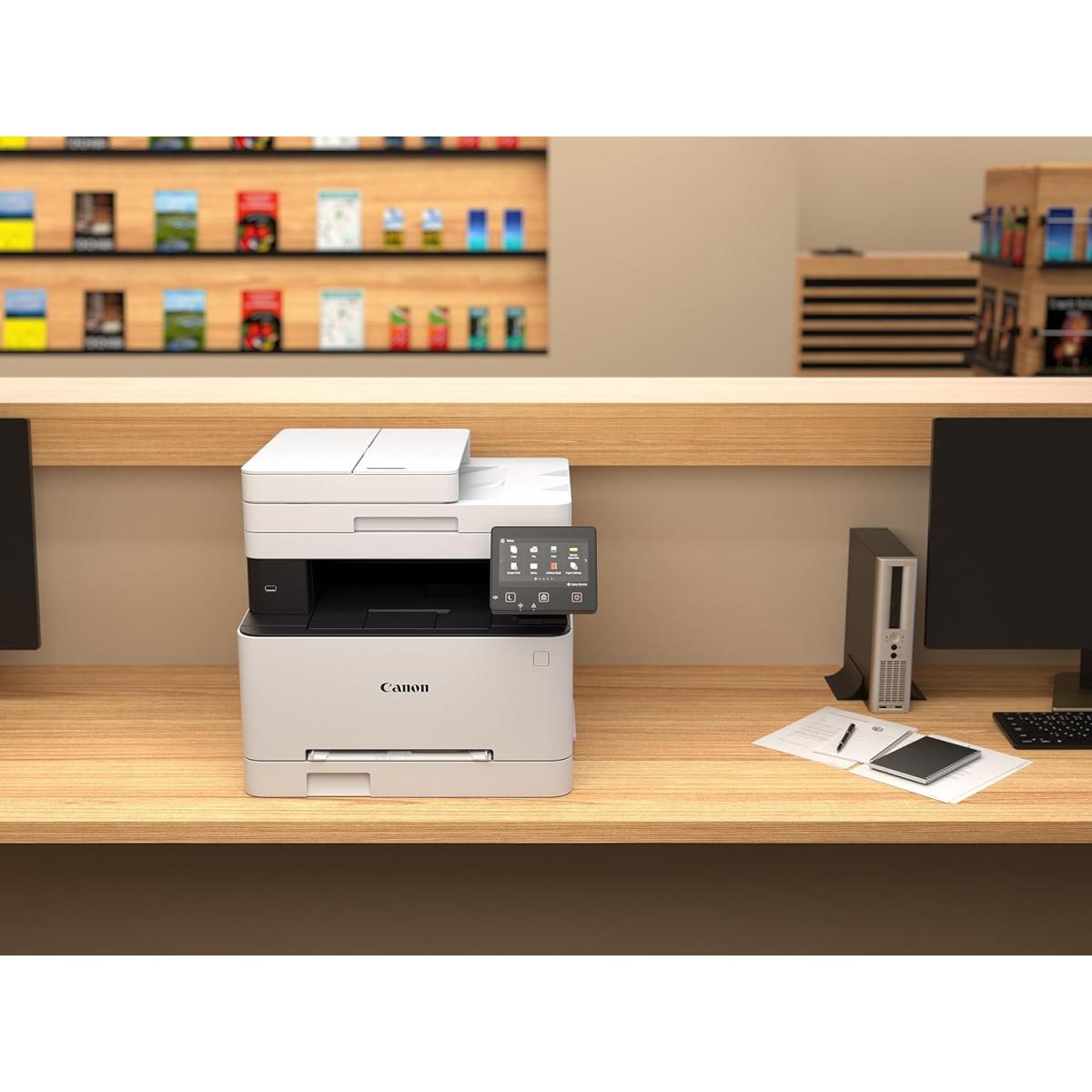 Canon i-SENSYS MF655Cdw Wireless Colour Multifunction Laser Printer - A4, Print, Copy, Scan - 21 ppm print speed, LCD Touch Screen - Wi-Fi Connectivity, Scan to Cloud - Office Printer