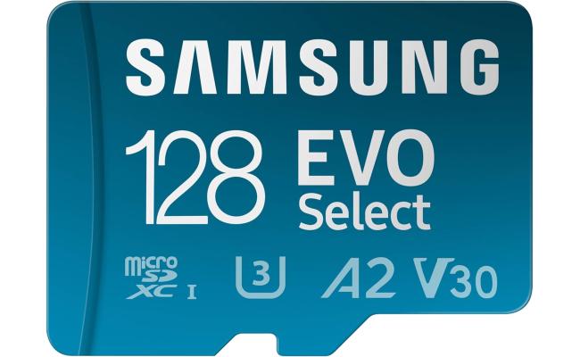 Samsung EVO Select microSD Memory Card + Adapter, 128GB microSDXC, Up-to 160 MB/s, 4K UHD, UHS-I, C10, U3, V30, A2, for Mobile Phone, Smartphones, Nintendo-Switch, and Tablets (MB-ME128SA/AM) Samsung EVO Select microSD Memory Card + Adapter, 128GB microSDXC, Up-to 160 MB/s, 4K UHD, UHS-I, C10, U3, V30, A2, for Mobile Phone, Smartphones, Nintendo-Switch, and Tablets (MB-ME128SA/AM)