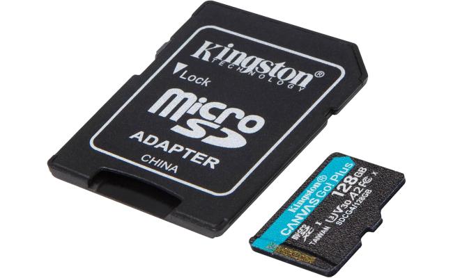 Kingston Canvas Go Plus 128GB microSD Card | Up to 200MB/s | Class 10, UHS-I, U3, V30, A2 | SDCG4/128GB
