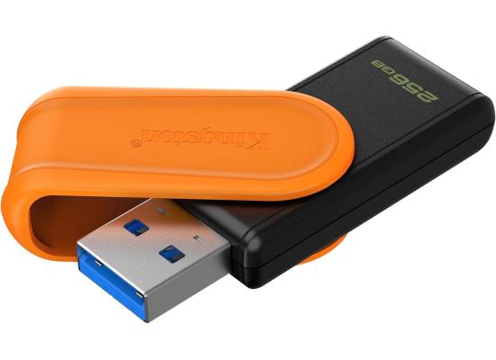 Kingston DataTraveler Exodia S USB Flash Drive - 256GB - USB 3.2 Gen 1 - USB Type A - Black/Orange - DTXS/256GB