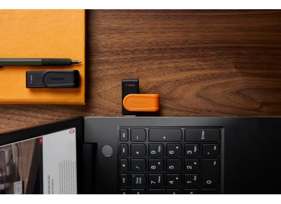 Kingston DataTraveler Exodia S USB Flash Drive - 256GB - USB 3.2 Gen 1 - USB Type A - Black/Orange - DTXS/256GB