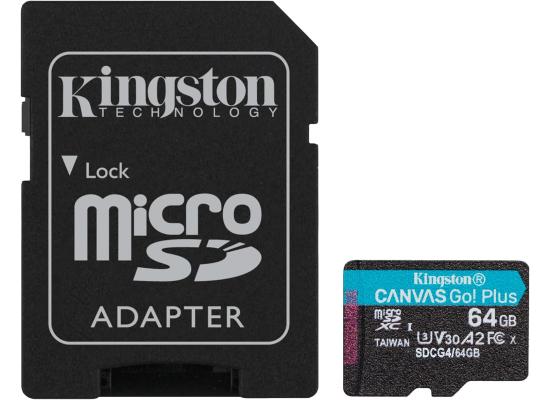 Kingston Canvas Go Plus 64GB microSD Card | Up to 200MB/s | Class 10, UHS-I, U3, V30, A2 | SDCG4/64GB