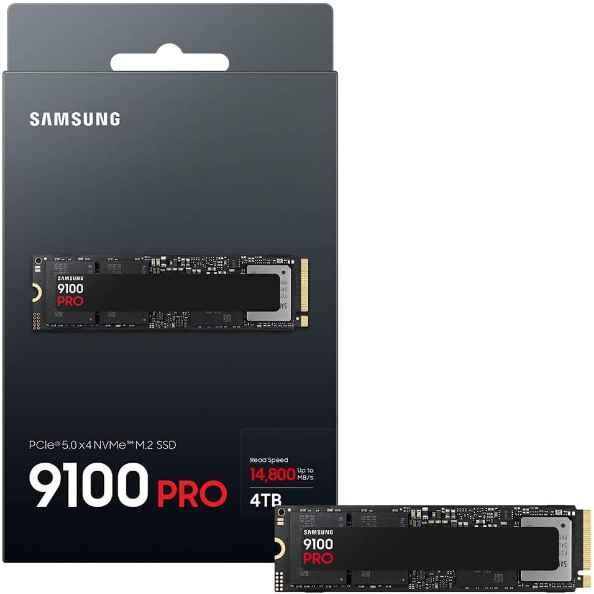 Samsung 9100 PRO 4TB PCIe 5.0 NVMe M.2 SSD-Sequential Read/Write (14,800/13,400 MB/s)