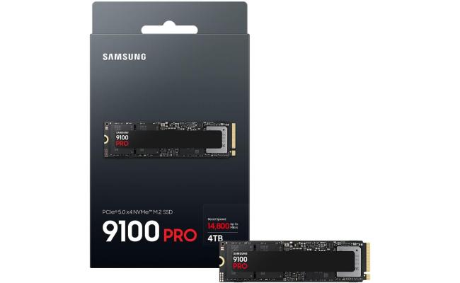Samsung 9100 PRO 4TB PCIe 5.0 NVMe M.2 SSD-Sequential Read/Write (14,800/13,400 MB/s)