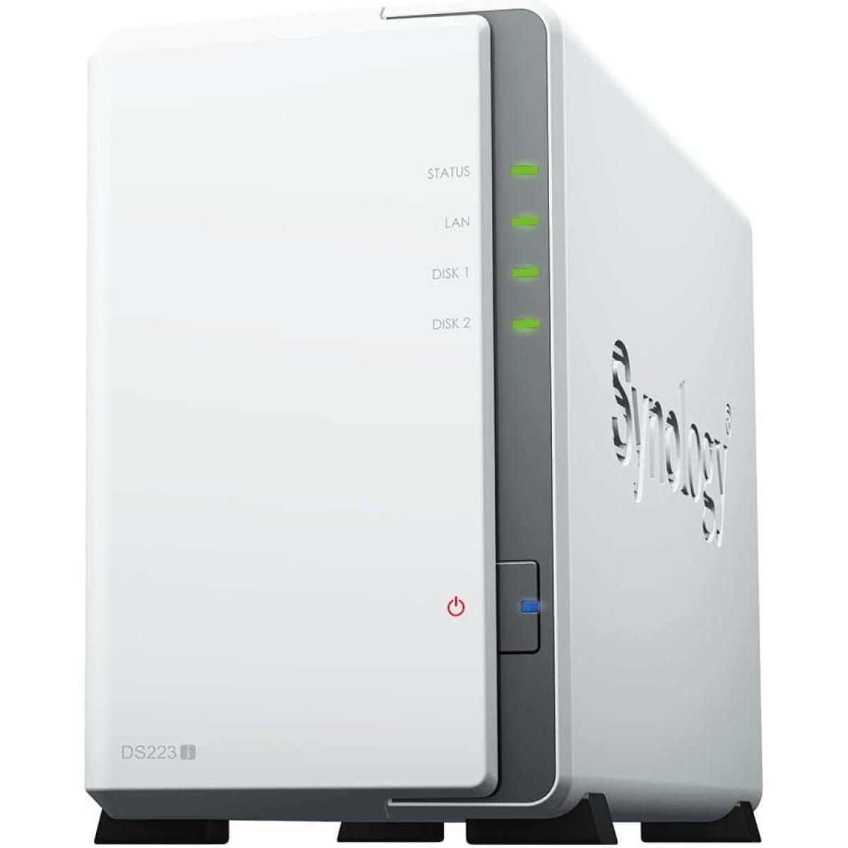 Synology DS223j 2-Bay Diskstation NAS (Realtek RTD1619B 4-Core 1.7 GHz 1GB DDR4 Ram 1xRJ-45 1GbE LAN-Port)