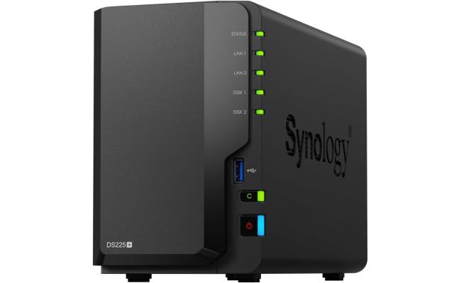 Synology 2-Bay DiskStation DS225+, Up to 282/217 MB/s sequential read/write, Store up to 40 TB of data in one place.