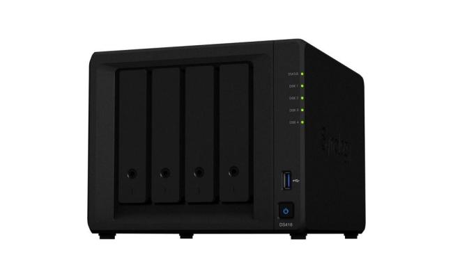 Synology DiskStation DS418 4-Bay NAS Storage Enclosure For Home & Office Users
