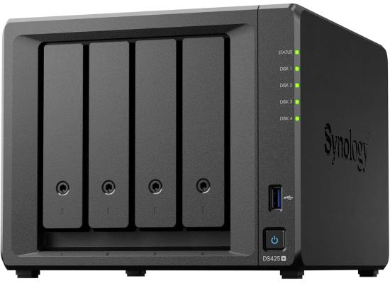 Synology 4-Bay DiskStation DS425+, Up to 278/281 MB/s sequential read/write, Store up to 80 TB of data in one place.