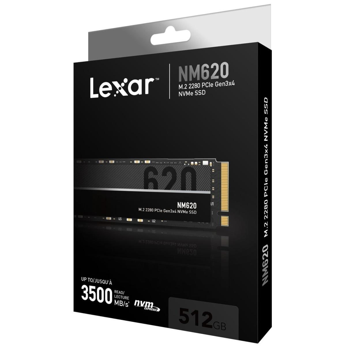 Lexar NM620 512GB PCIe 3.0 NVMe M.2 SSD-Sequential Read/Write (3500/2400 MB/s)