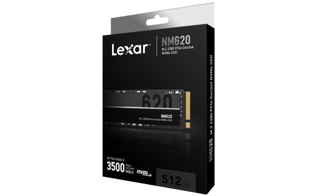 Lexar NM620 512GB PCIe 3.0 NVMe M.2 SSD-Sequential Read/Write (3500/2400 MB/s)